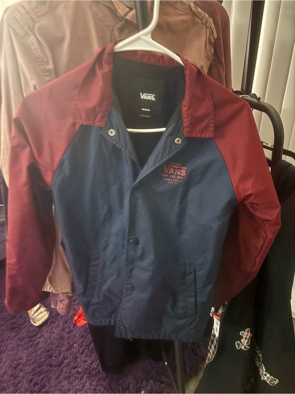 Vans Two-Tone Youth Coach Jacket - Navy & Burgundy